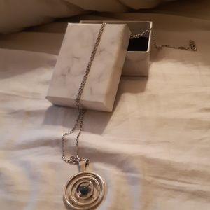 Sterling silver working gyroscope necklace